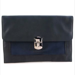 Balenciaga Envelope Leather Clutch with Padlock